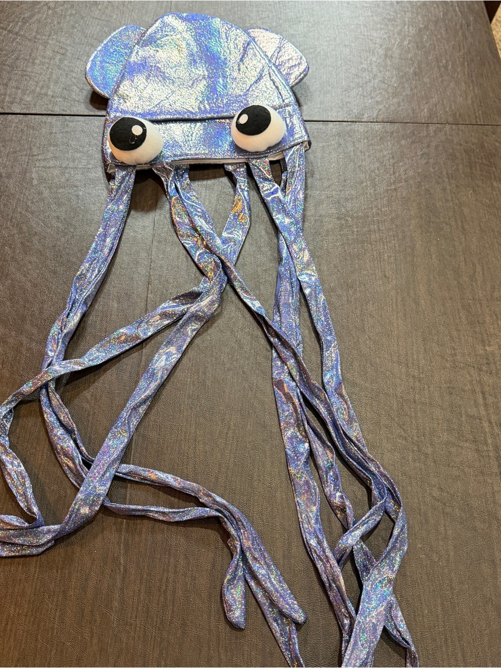 Shiny Jellyfish Hat with Tentacles - Bluish Purple